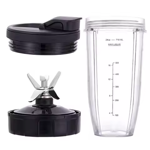 【Must-Haves】For Ninja Blender Replacement Parts, 24Oz Cup 7 Fins Extractor Blade, For Nutri Ninja Au