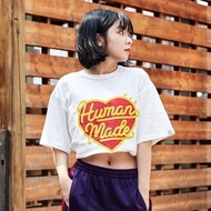 HUMAN MADE 100% original loving heart tee T shirt Round neck Summer women Cotton short-sleeved Baju 