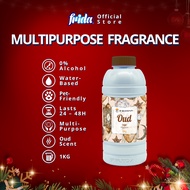 Frida 48H Oud Refill 1KG – Alcohol-Free Pet-Friendly Long-Lasting Water-Based Multipurpose Freshener