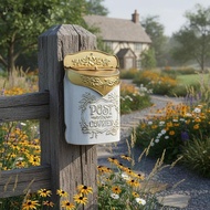 Devoko Vintage-style Wall-mounted Mailbox, Lockable Mailbox, Embossed Mailbox, Mailbox for Gate, Out