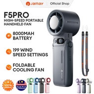 JAMAY Mini Portable Fan 8000mAh USB Foldable Fan with 199 Gears 30H Runtime Powerful Wind Quiet F5PR