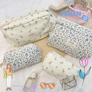 MIHAN Cosmetics Bag, Floral Print Handheld Makeup Bag, High Quality Begonia Flower/Rose Handbag Trav