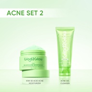 Glad2Glow 2In1 Cleanser+Moisturizer Skincare set Brightening/Anti-aging/Acne/Repair set Face wash gl