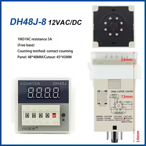 High Precision Counter DH48J-11A Digital Display Electronic Counter DH48J-A Relay Power Failure Memo