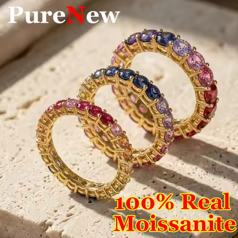 Fashion Gradient Lab Grown Gems Ring For Women Men 925 Sterling Silver Top Quality Unisex Lab Grown 