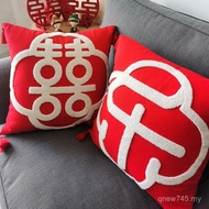 Sofa Rest Wedding Decoration Wedding Living Room Pillow KE3C Square Chinese Happy Character Wedding 