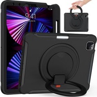 Others - 適用iPad Pro12.9 2018-2022 12.9" 旋轉支架硅膠防震保護套 手提防摔殼 黑色