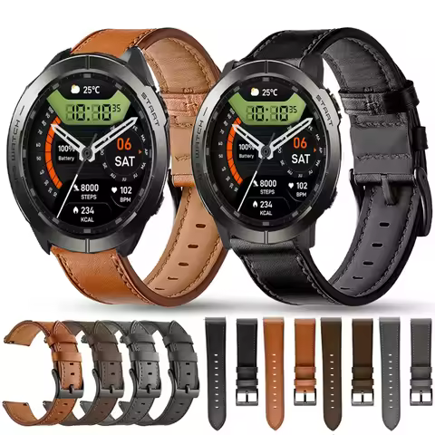 22mm Leather Strap Watchband for Zeblaze Stratos 3 Pro Smart Wriststrap Quick Releas Bracelet for St