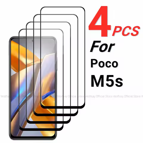 2/4PCS Tempered Glass For Xiaomi Poco M5s Screen Protector Xiaomi Poco M5s Full Glue Cover Screen Ph