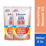 Johnson's pH5.5 Nourishing Body Wash with Almond Oil (500ml) Refill Twin Pack