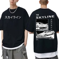 Ready Stock Unisex 100% Cotton Printed T shirt Design 90s Anime Initial D AE86 Drift, R34 Skyline GT