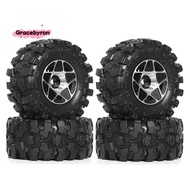 4pcs 57mm 1.0inch Metal Beadlock Wheel Tire Set for 1/18 1/24 RC Crawler Car TRX4M SCX24 AX24 FCX24