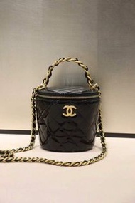 Chanel 漆皮圓筒手袋 鏈條斜孭袋