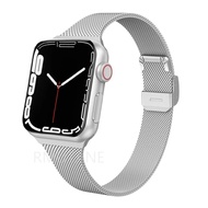 สายบางสำหรับสายคาด Apple Watch 40มม. 44มม. 41มม. 45มม. 42มม. 38มม. 45มม. 45มม. สร้อยข้อมือสแตนเลส corirea Watch Series 3 4 5 SE 6 7