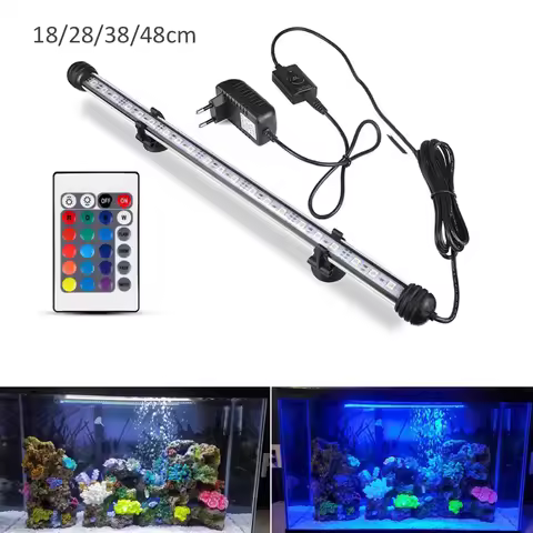 Aquarium LED Bar Light Waterproof Fish Tank Light 110V US 18/28/38/48CM 220V EU Underwater Aquario L