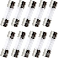 Pack of 10 pcs F6AL Fast-Blow Fuse 6amp F6A 125Volt Glass Fuses 0.2 x 0.79 Inch / 5 x 20 mm (125V 6A