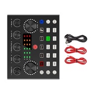 V8S Live External Sound Card Voice Changer Sound Card with Multiple Sound Effects for Live Recording Home KTV Voice Chat