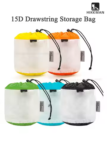 HIKEMAN 15D Drawstring Storage Bag Ultralight Waterproof Pouch for Travel Outdoor Hiking Camping Dra