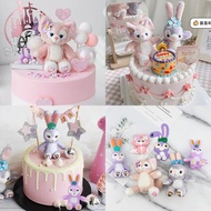 Disney Stella Lou Rabbit doll/toys Duffy Bear birthday cake decoration Rainbow cake topper