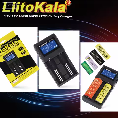 LiitoKala Lii-PD2 Universal Battery Charger for 18650 18500 16340 26650 21700 20700 18350 CR123A 3.7