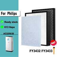 (เพื่อส่งพร้อม) เปลี่ยน Hepa กรองผงถ่านกัมมันต์กรอง FY3432 FY3433สำหรับ Philips เครื่องกรองอากาศชุด3