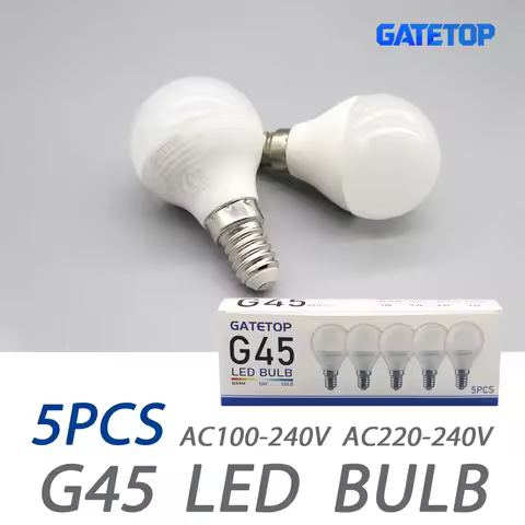 5-Pack G45 E14 LED Light Bulb AC 220V 110V 120V 3W 5W 6W 7W POWER Eco-Friendly Mini Lamp Non-Flicker