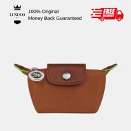[Luxuco] Longchamp Le Pliage Green Coin Purse Cognac Brown