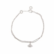 BVLGARI DIVASDREAM滿鑽小扇子手鏈18K白金/鑽石M-L碼白金滿鑽18K小扇子手鏈手鍊／手環