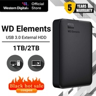 WD Elements Portable 1TB 2TB External Hard Drive For Mac and Windows Portable USB 3.0 External HDD