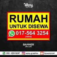 Banner Sewa Rumah / Banting Design / Design Murah / Custom Size