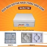 CERIA - Plain Thick Rice Box 400 Gsm 18x18 Contents 50 Pcs l Catering Rice Box l Food Box