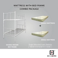 EE HOME SET Double Decker Bed Frame With 2 Mattress Single Mattress Katil Double Decker + 2 Tilam Bu