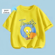 Tweety Bird Cartoon Printed Tshirt For Kids | Ready Stock | Tshirt Budak Lelaki | 100% Cotton | Prem