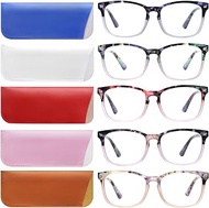 VIDEBLA 5 Pack Blue Light Blocking Reading Glasses,Spring Hinge for Women Men,Anti UV Ray Filter Nerd Eyeglasses