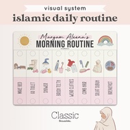 Bramble – Islamic Daily Routine Flip Board for Kids (Girl) | Visual Schedule Chart with Solat | Auti