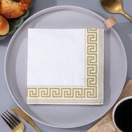 20Pcs/pack 33x33cm Gold Silver Edge Printed Disposable Napkins Table Dinner Tissues Party Decoration