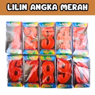 MERAH LILIN RED NUMBER CANDLES Birthday Number Candles