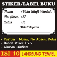 Contents Of 10-CUSTOM Textbook Stickers | School Stickers | Name Sticker | Lesson Labels | Book LABEL | Name LABEL | Name Sticker