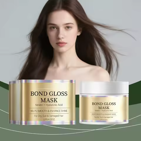 Bond Gloss Mask Keratin Hyaluronic Acid Deep Repair Damaged Dry Frizzy Hair Treatment Nourish Smooth