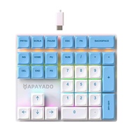 APAYADO K33 Numeric Keypad Wired 33key Mini Mechanical Numeric Keyboard Colorful Lighting for Financ
