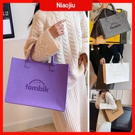 NIAOJIU Felt Shoulder Bag Large Capacity Cartoon Handbag Simple Reusable Shopping Bag Woman Girls