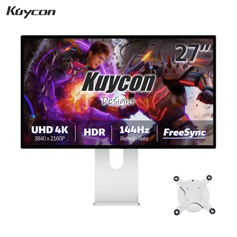 Kuycon P27D Computer Monitor 27 Inch Thin Full HD Wide Screen Quick Response Aluminum Alloy 4K G-Syn