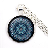 Vintage Necklace Chuckla Time Gem Round Pendant Om Mandala Necklace Gift