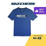 2025 Skechers Men Performance Running Short Sleeve Tee - Sp22q4m415-ribl Lelaki