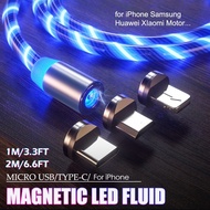 New 2.4A Fast Charger Led Light Magnetic Charging Cable For Android iPhone Moblie Phone Charger Cord