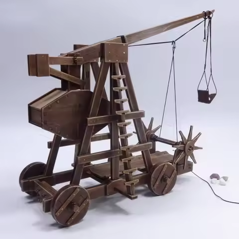 Classic Ancient Chariots The Age of Empires Model Kits Mangonel Trebuchet Front Rotary Wheel Model 3