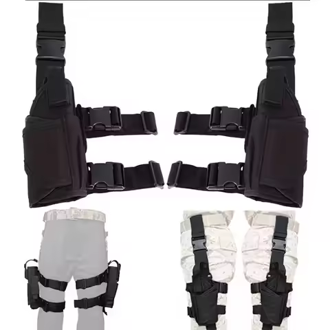 Drop Left/Right Leg Gun Holster Gun Bag For 17/M9/P226/CZ 75 Revolver Leg Adjustable Airsoft Pistol 