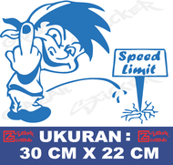 Sticker Mobil Animasi Kartun Lucu Speed Limit