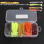60pcs T-Tel Road Runner Fishing Rod Crank Set Fake Bait Tackle