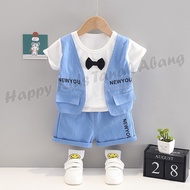 SETELAN KAOS ANAK LAKI LAKI KATUN LENGAN PENDEK / PAKAIAN ANAK KOREA KEKINIAN/BAJU ANAK LAKI-LAKI KE
